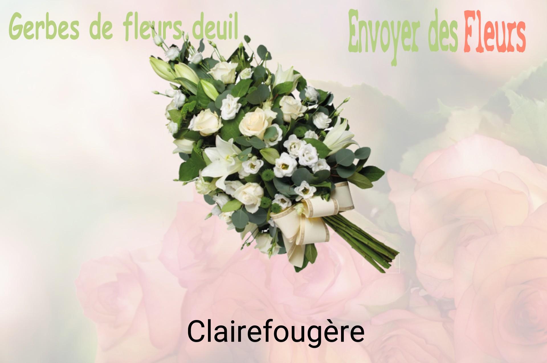 Gerbe de fleurs de deuil livrée à Clairefougère